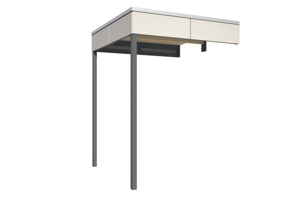 Seitliche Überdachung für CrossCube 168 x 169 cm, Größe 2, telegrau